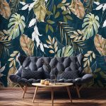 Modern monstera levél mintás fotótapéta 312x219cm