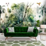 Festett dzsungel mintás fotótapéta 208x146cm