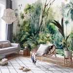 Festett dzsungel mintás fotótapéta 208x146cm