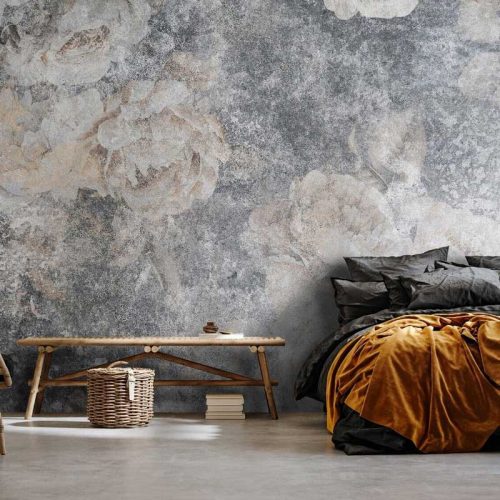 Vintage stílusú halvány rózsa mintás fotótapéta 312x219cm