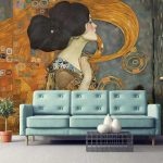 Klimt absztrakt női portré mintás fotótapéta 254x184cm