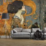 Klimt absztrakt női portré mintás fotótapéta 254x184cm
