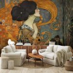 Klimt absztrakt női portré mintás fotótapéta 416x290cm