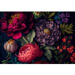 Élénk színű bazsarózsa mintás fotótapéta 368x254cm