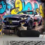 Ford Mustang Graffiti mintás fotótapéta 400x280cm