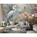 Nagy fehér gém madár mintás fotótapéta 368x254cm