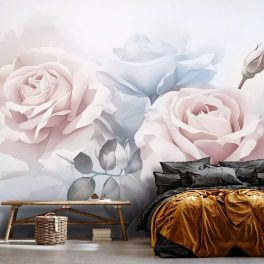 Halvány pasztell rózsa mintás fotótapéta 416x254cm