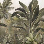 Pálmafa és banánlevél mintás fotótapéta 254x184cm