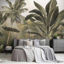 Pálmafa és banánlevél mintás fotótapéta 368x254cm