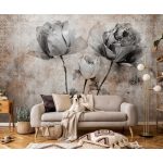 Loft stílusú fekete rózsa mintás fotótapéta 368x254cm