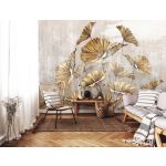 Arany levélmintás fotótapéta 416x290cm