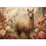 Láma és virágmintás fotótapéta 416x290cm