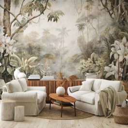 Virágos dzsungelmintás fotótapéta 416x290cm