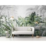 Zöld trópusi levélmintás fotótapéta 254x184cm