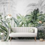 Zöld trópusi levélmintás fotótapéta 104x70,5cm