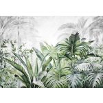 Zöld trópusi levélmintás fotótapéta 208x146cm