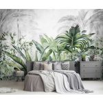 Zöld trópusi levélmintás fotótapéta 416x290cm