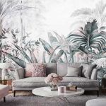 Trópusi levél és dzsungel mintás fotótapéta 368x254cm