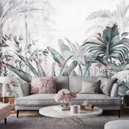 Trópusi levél és dzsungel mintás fotótapéta 368x254cm