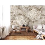 Bézs bazsarózsa mintás fotótapéta 152,5x104cm