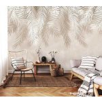Bézs pálmaleveles fotótapéta 254x184cm