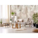 Bézs pálmaleveles fotótapéta 312x219cm