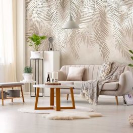 Bézs pálmaleveles fotótapéta 520x318cm