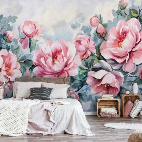 Festett bazsarózsa mintás fotótapéta 460x300cm