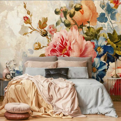 Nagy színes virágmintás fotótapéta 250x175cm