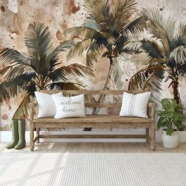 Akvarell pálmafa mintás fotótapéta 416x254cm