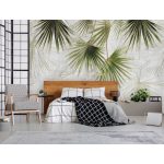Függő trópusi zöld levélmintás fotótapéta 368x254cm