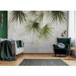 Függő trópusi zöld levélmintás fotótapéta 208x146cm