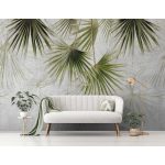 Függő trópusi zöld levélmintás fotótapéta 312x219cm