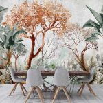 Akvarell dzsungel mintás fotótapéta 312x219cm