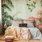 Egzotikus színes levélmintás fotótapéta 368x254cm