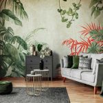 Egzotikus színes levélmintás fotótapéta 152,5x104cm