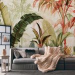 Óriás trópusi levélmintás fotótapéta 416x290cm