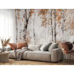 Őszi hangulatú nyírfaerdő mintás fotótapéta 152,5x104cm