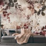 Vintage hangulatú virágmintás fotótapéta 416x254cm