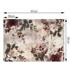 Vintage hangulatú virágmintás fotótapéta 416x290cm