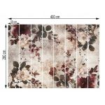 Vintage hangulatú virágmintás fotótapéta 400x280cm