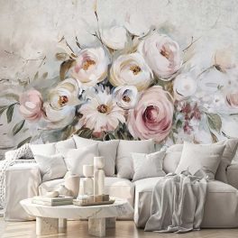 Festett virágcsokor mintás fotótapéta 416x254cm