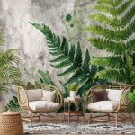 Óriás páfránylevél mintás fotótapéta 208x146cm