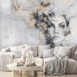 Absztrakt női portré mintás vlies fotótapéta 368x280cm
