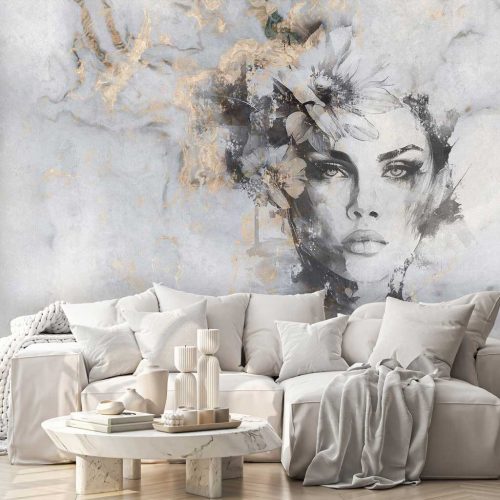 Absztrakt női portré mintás vlies fotótapéta 368x280cm