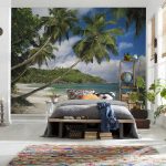 Pálmafás tengerpart mintás fotótapéta