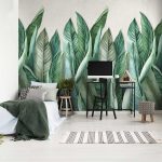 Óriás zöld banánlevél mintás vinyl fotótapéta