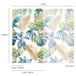 Színes trópusi levél mintás vinyl fotótapéta