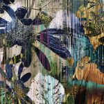 Modern virág és levél lenyomat mintás fotótapéta 208x146cm