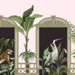 Modern trópusi állatmintás fotótapéta 254x184cm